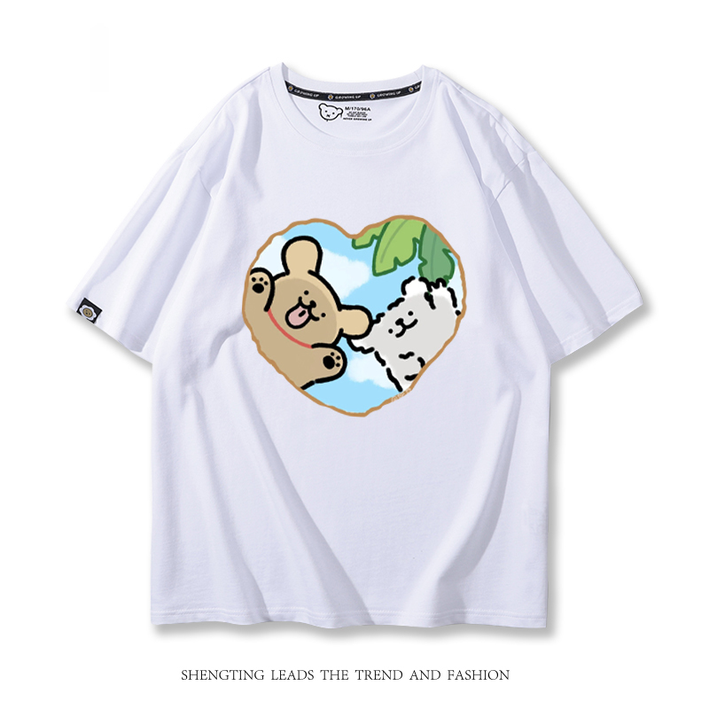 線條小狗 2024親子情侶男女同款 T恤