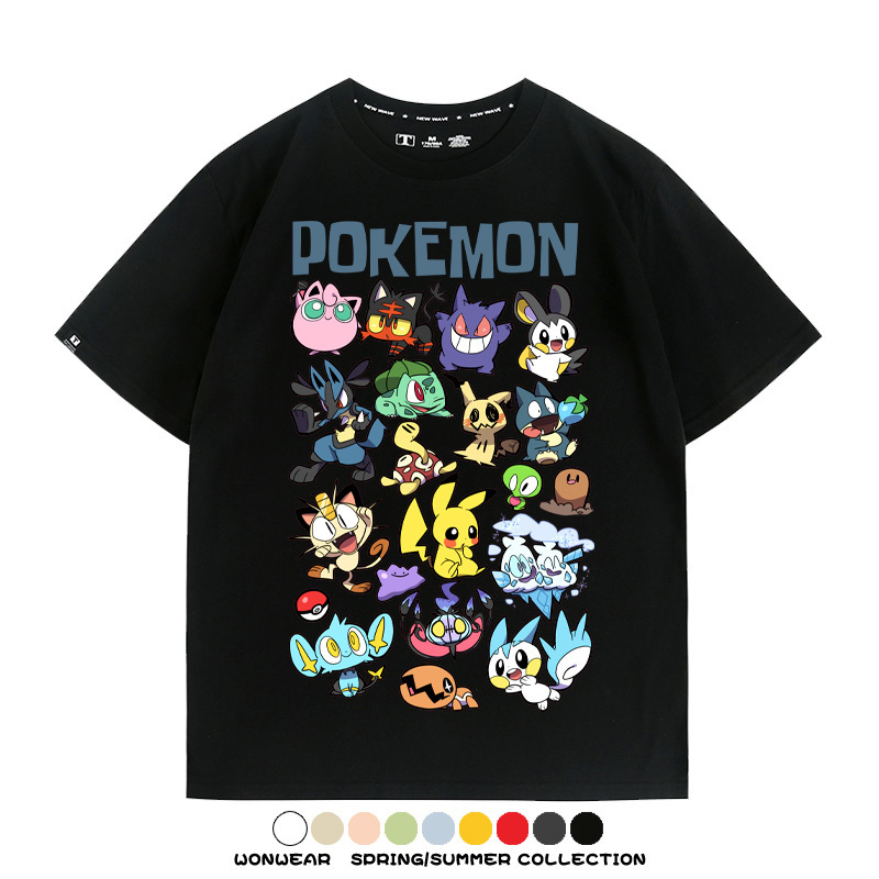 精靈寶可夢卡通Q版 親子情侶裝寬鬆短袖T