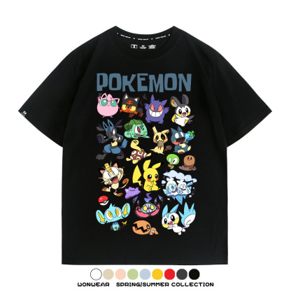 精靈寶可夢卡通Q版 親子情侶裝寬鬆短袖T