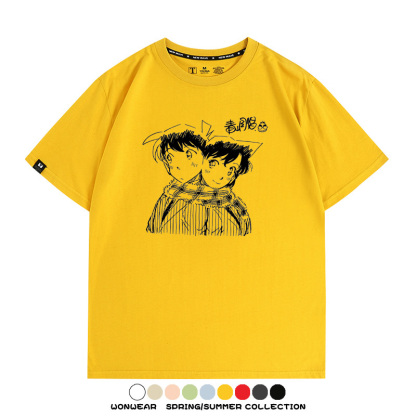 名偵探柯南灰原哀小蘭潮牌情侶原畫聯動周邊短袖夏季純棉T恤寬鬆