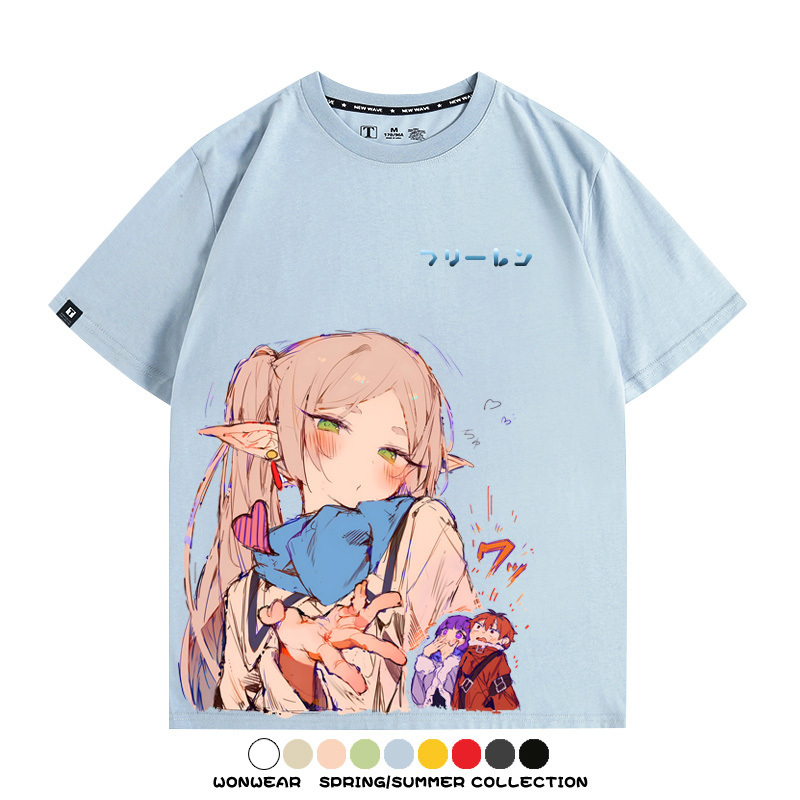 葬送的芙莉蓮卡通動漫菲倫可愛情侶周邊二次元短袖夏季純棉T恤衫