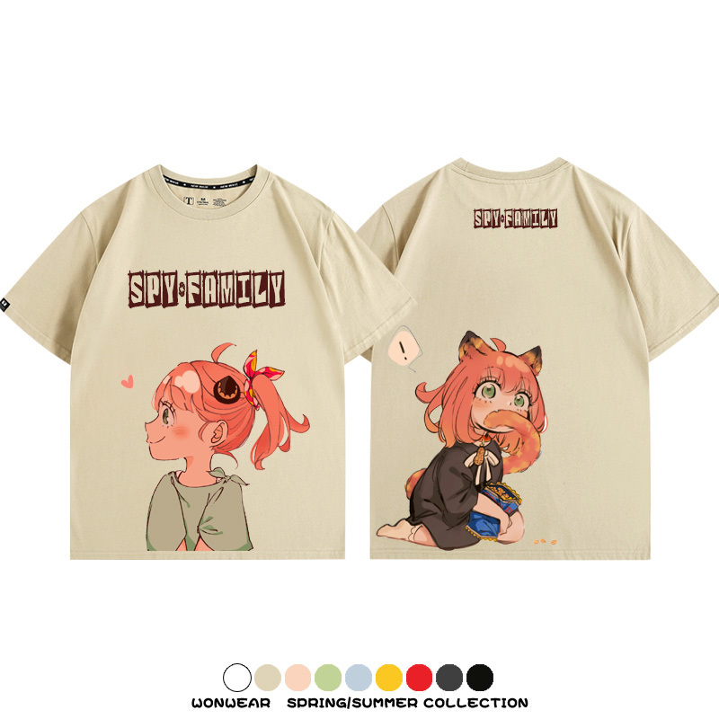 間諜家家酒SPY×FAMILY動漫阿尼亞周邊情侶短袖純棉T恤衫寬鬆百搭