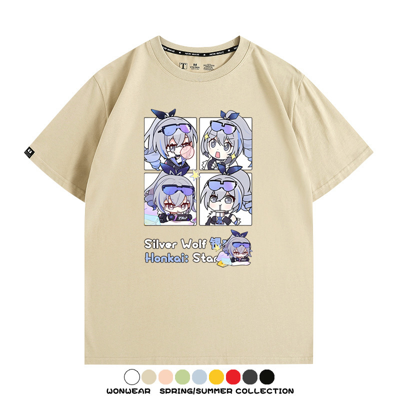 崩壞:星穹鐵道銀狼小姐 親子情侶寬鬆短袖T