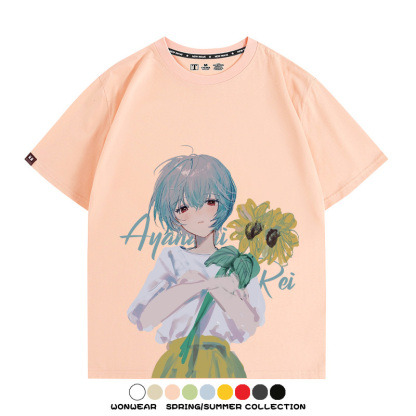 EVA綾波麗福音戰士聯名 親子情侶裝寬鬆短袖T