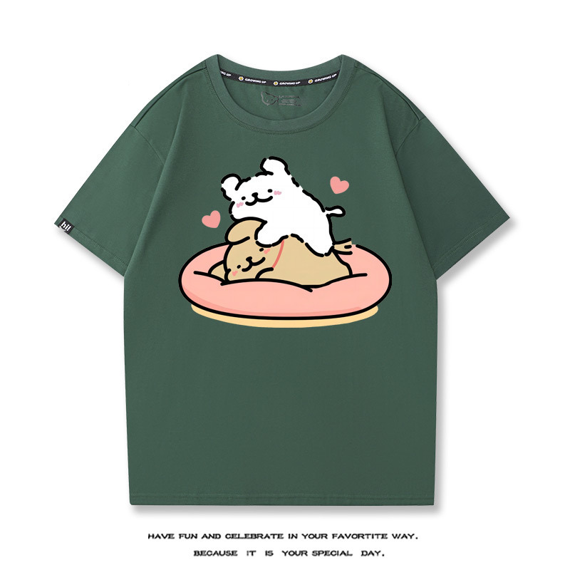 線條小狗 2024親子情侶男女同款 T恤