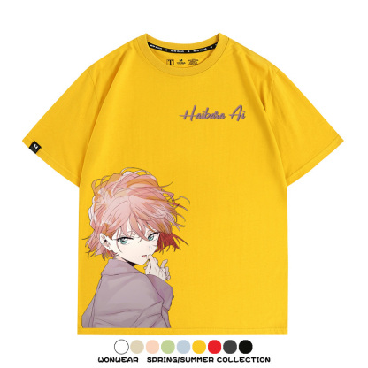 名偵探柯南灰原哀小蘭潮牌情侶原畫聯動周邊短袖夏季純棉T恤寬鬆