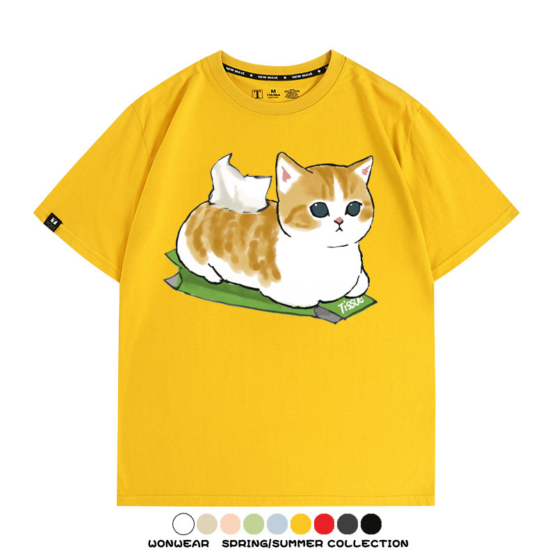 貓貓卡通Q版 親子情侶裝寬鬆短袖T