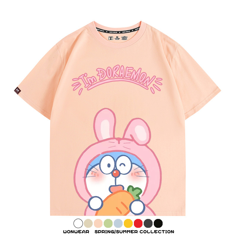 哆啦A夢小兔子聯名 親子情侶裝寬鬆短袖T