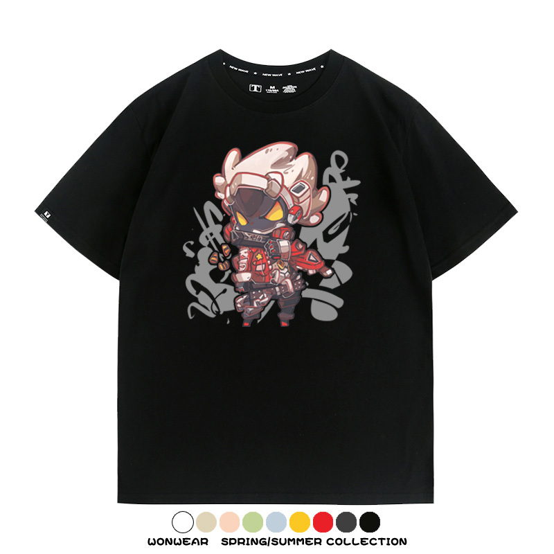 絕區零遊戲安比妮可可琳卡通Q版同款短袖夏季純棉T恤衫二次元COS