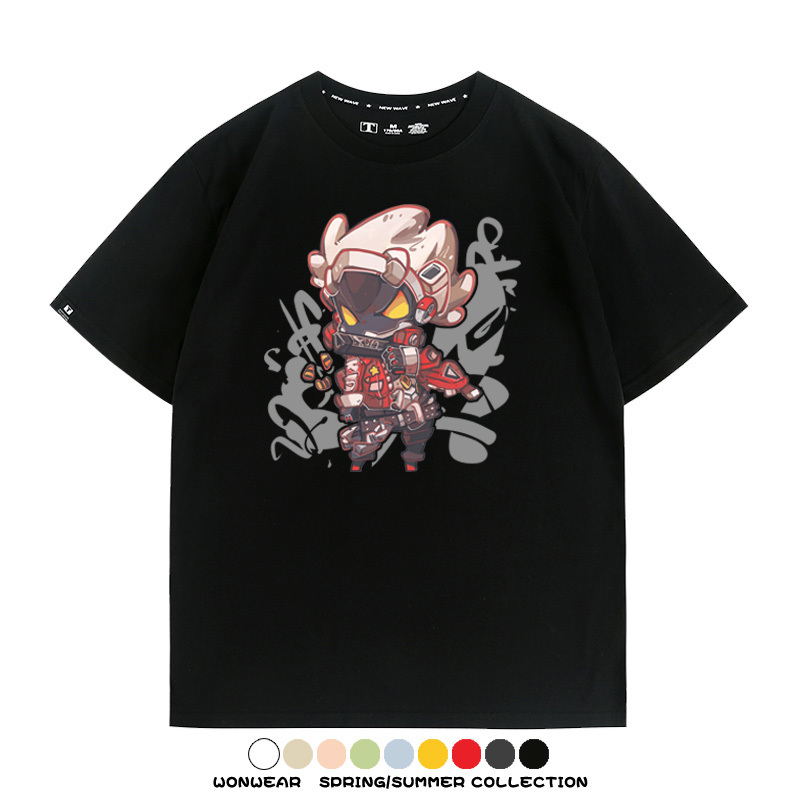 絕區零遊戲安比妮可可琳卡通Q版同款短袖夏季純棉T恤衫二次元COS