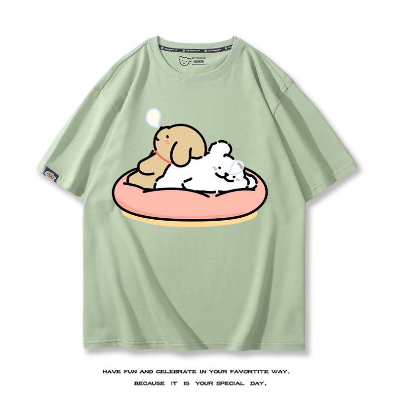 線條小狗 2024親子情侶男女同款 T恤