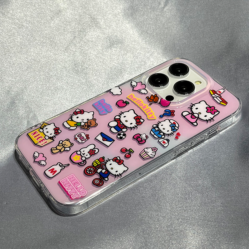 蘋果 系列凱蒂貓雙層全包防摔軟殼