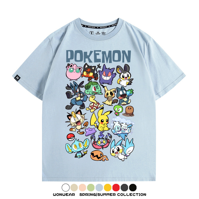 精靈寶可夢卡通Q版 親子情侶裝寬鬆短袖T