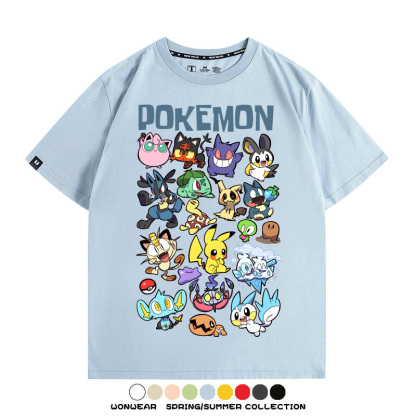 精靈寶可夢卡通Q版 親子情侶裝寬鬆短袖T