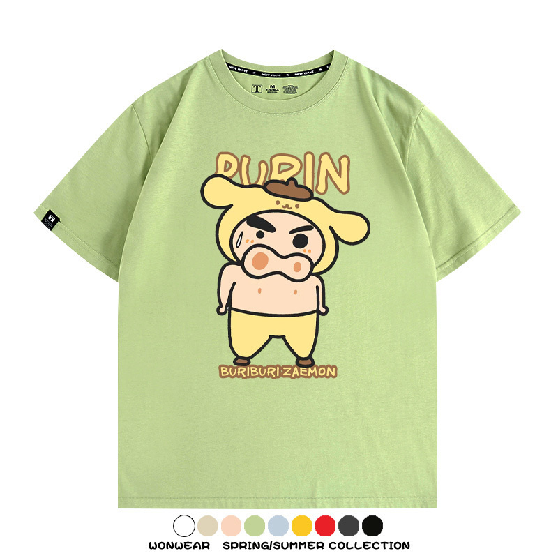 三麗鷗x蠟筆小新肥嘟嘟左衛門 親子情侶寬鬆短袖T