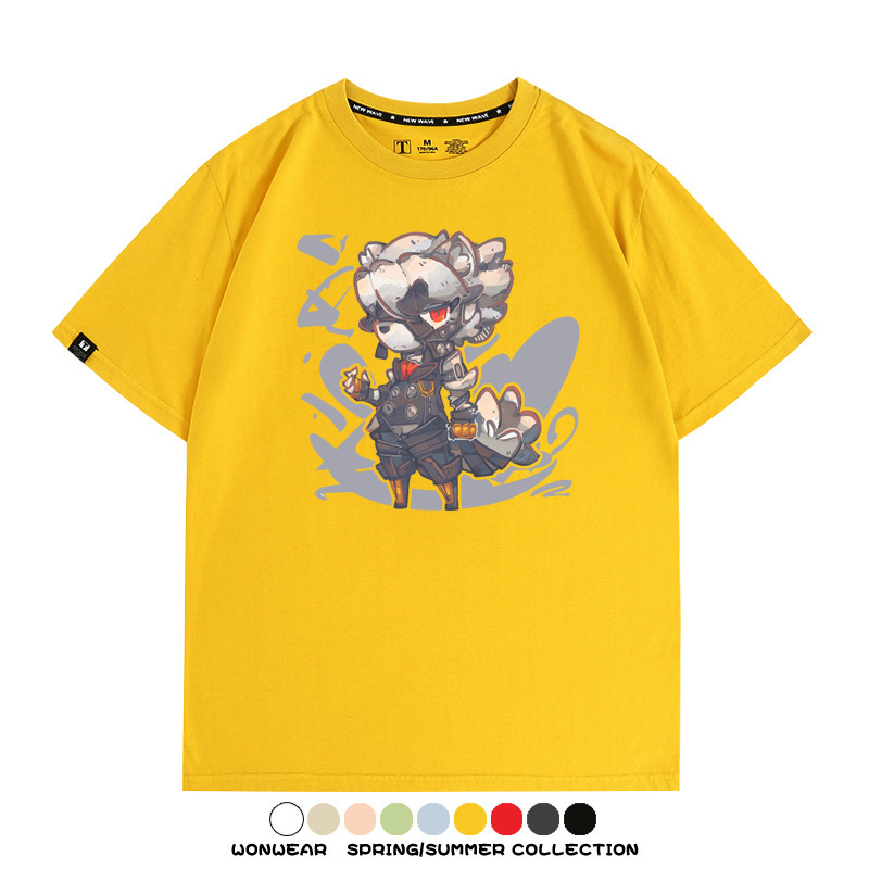 絕區零遊戲安比妮可可琳卡通Q版同款短袖夏季純棉T恤衫二次元COS