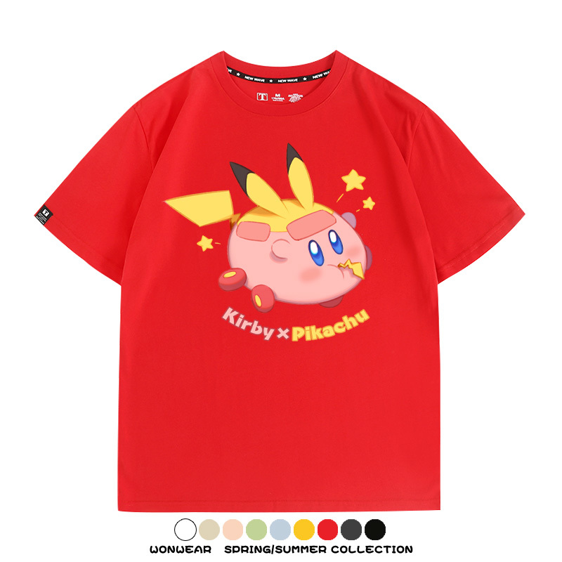 星之卡比聯名寶可夢 親子情侶裝寬鬆短袖T