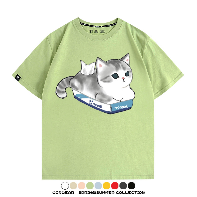 貓貓卡通Q版 親子情侶裝寬鬆短袖T