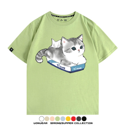 貓貓卡通Q版 親子情侶裝寬鬆短袖T