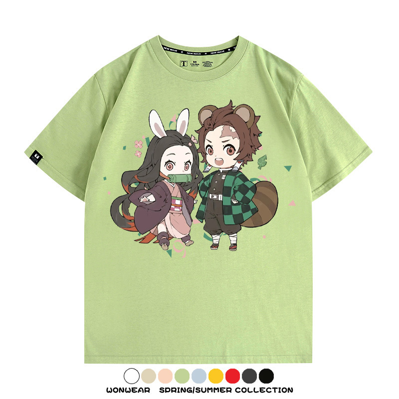 鬼滅之刃動漫周邊聯名  親子情侶裝寬鬆短袖T