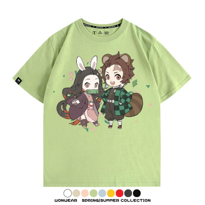 鬼滅之刃動漫周邊聯名  親子情侶裝寬鬆短袖T