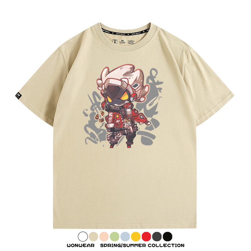 絕區零遊戲安比妮可可琳卡通Q版同款短袖夏季純棉T恤衫二次元COS