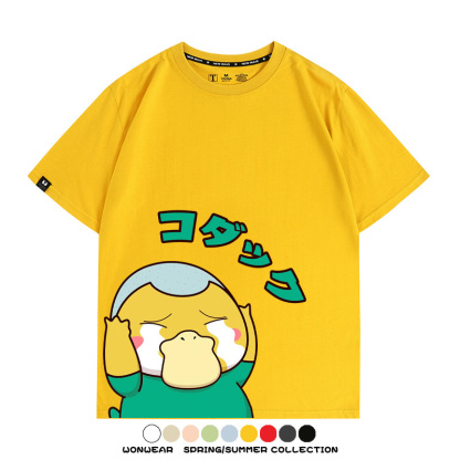 可達鴨cos蠟筆小新純棉t恤衫聯名卡通情侶裝周邊休閑短袖上衣服男