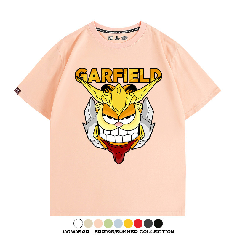 加菲貓聯名機動戰士鋼彈 親子情侶寬鬆短袖T