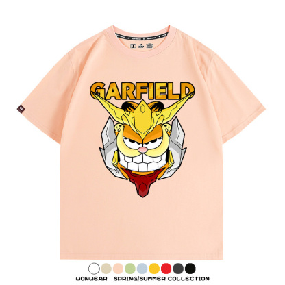 加菲貓聯名機動戰士鋼彈 親子情侶寬鬆短袖T
