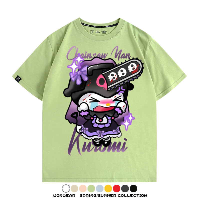 三麗鷗庫洛米聯名鏈鋸人周邊短袖T恤