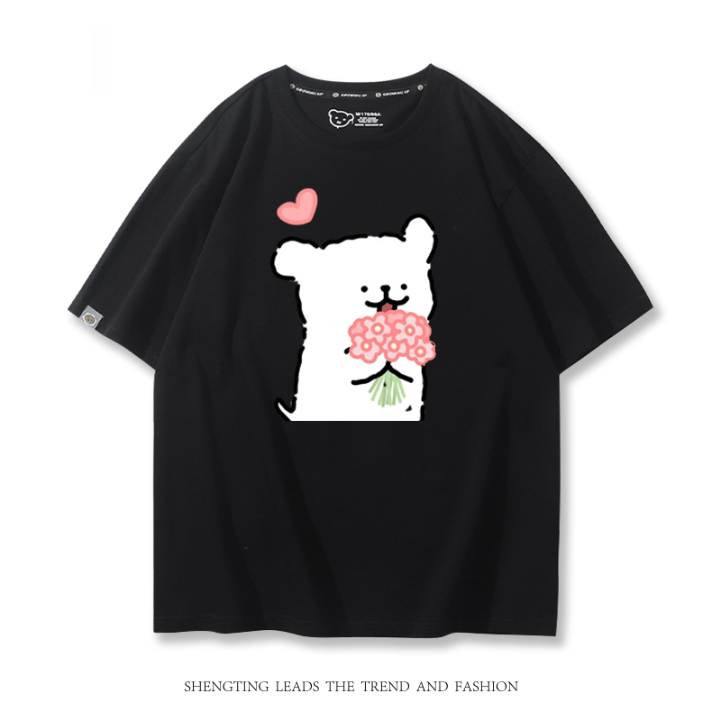 線條小狗 2024親子情侶男女同款 T恤