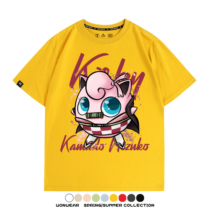 寶可夢胖丁聯名鬼滅之刃禰豆子周邊短袖T恤