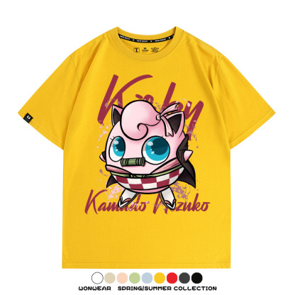 寶可夢胖丁聯名鬼滅之刃禰豆子周邊短袖T恤