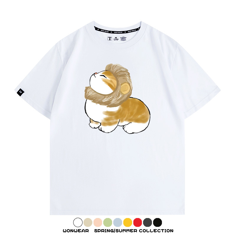 貓貓COS獅子 親子情侶裝寬鬆短袖T