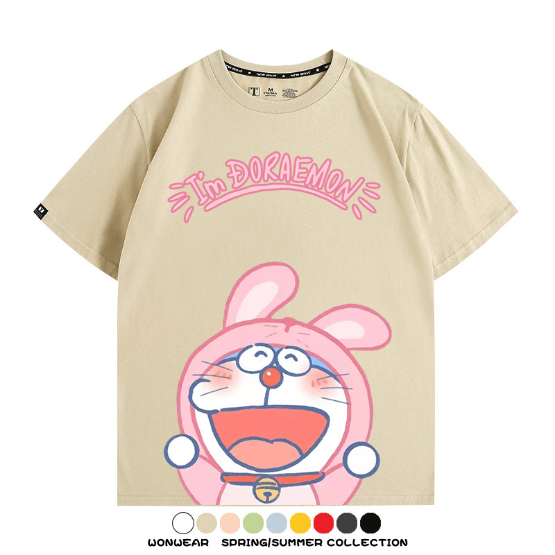 哆啦A夢小兔子聯名 親子情侶裝寬鬆短袖T
