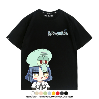 海綿寶寶x孤獨搖滾聯名 親子情侶寬鬆短袖T