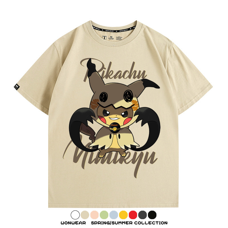 精靈寶可夢皮卡丘x謎擬Q動漫周邊短袖T恤