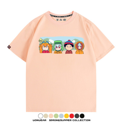 EVA聯名南方公園情侶裝短袖衰仔樂園福音戰士卡通t恤衫純棉上衣服