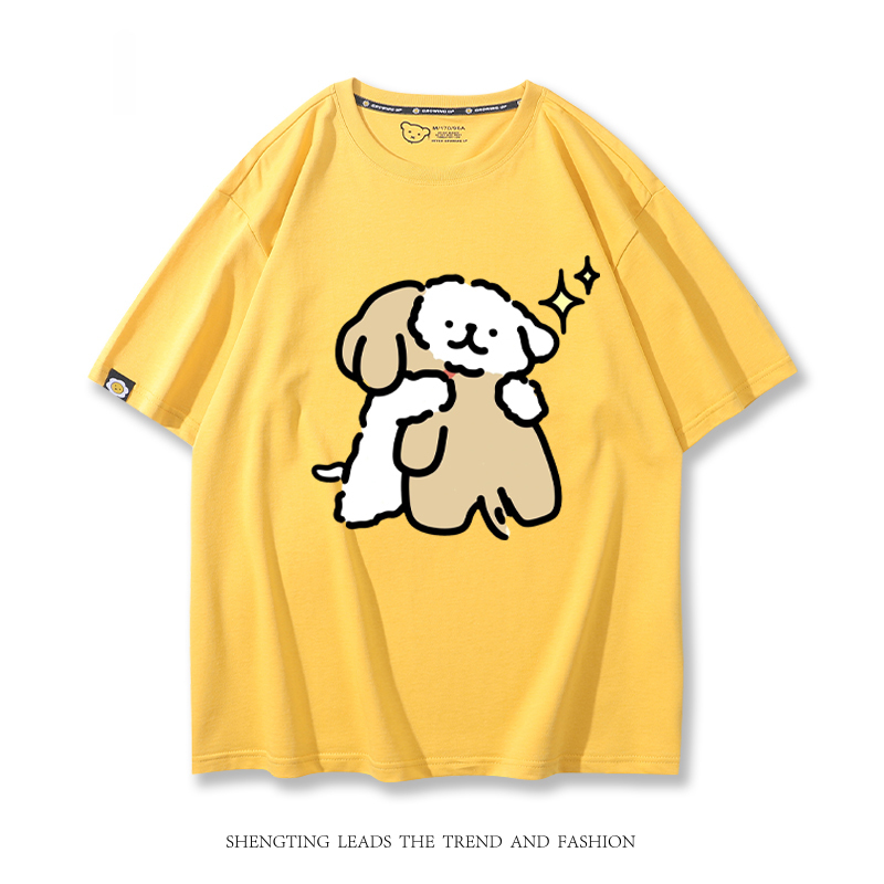 線條小狗 2024親子情侶男女同款 T恤
