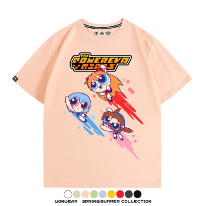 EVA福音戰士飛天小女警聯名 親子情侶裝寬鬆短袖T