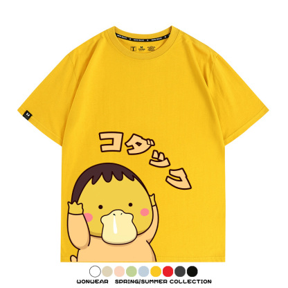 可達鴨cos蠟筆小新純棉t恤衫聯名卡通情侶裝周邊休閑短袖上衣服男