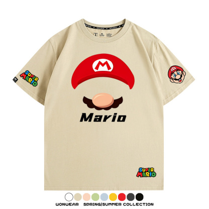 瑪利歐超級瑪麗路易吉兄弟帽子任天堂T恤周邊短袖夏季男潮流寬鬆