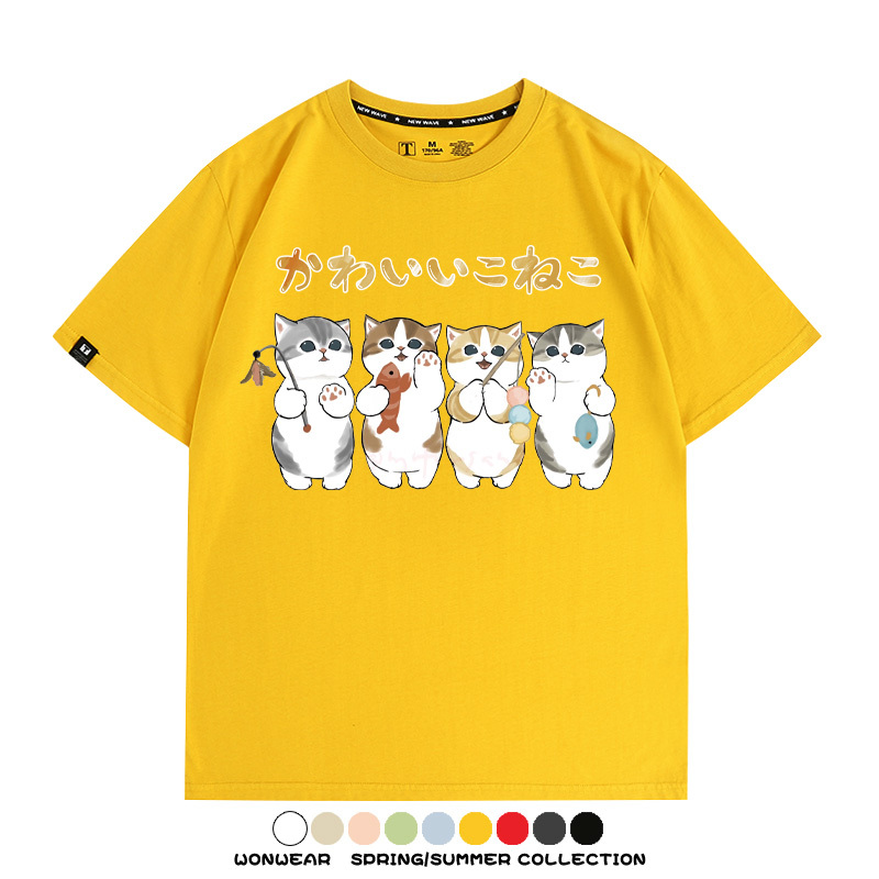 可愛貓貓鏟屎官 親子情侶裝寬鬆短袖T