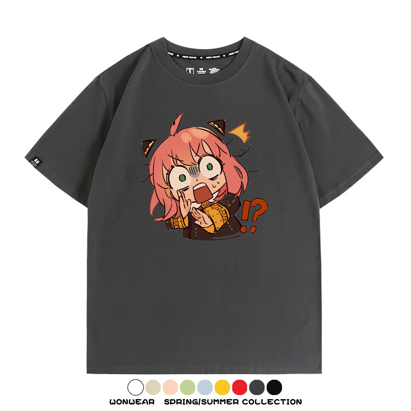 間諜家家酒動漫阿尼亞卡通可愛周邊情侶T恤衫夏季純棉短袖上衣潮