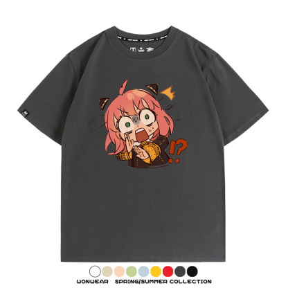 間諜家家酒動漫阿尼亞卡通可愛周邊情侶T恤衫夏季純棉短袖上衣潮