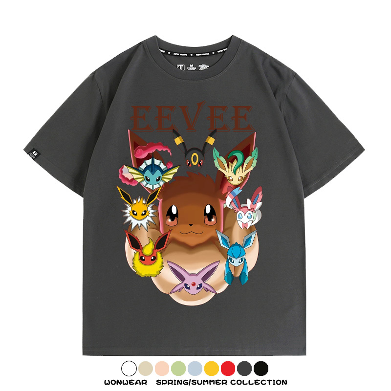 精靈寶可夢伊布動漫周邊短袖T恤