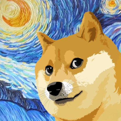 世界名畫吶喊星月夜聯名狗子柴犬 親子情侶裝寬鬆短袖T