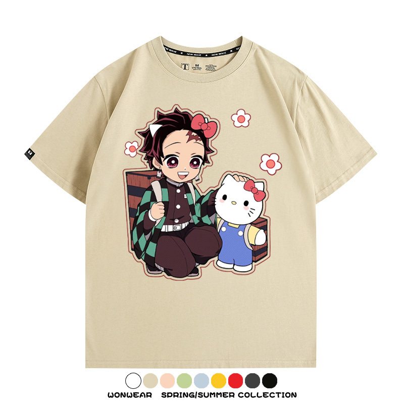 鬼滅之刃聯名三麗鷗 親子情侶裝寬鬆短袖T