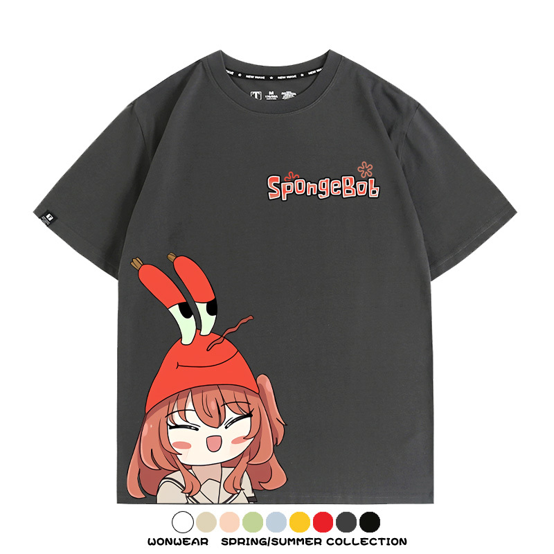 海綿寶寶x孤獨搖滾聯名 親子情侶寬鬆短袖T