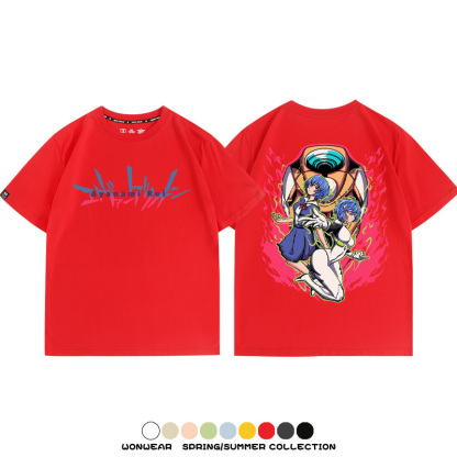 潮牌綾波麗EVA聯名 親子情侶裝寬鬆短袖T
